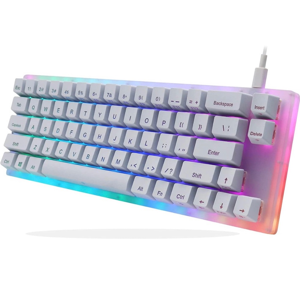 HyperX White Pudding ABS keycaps | laser-etched & shine-through 66 keys